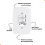 Imagem de Conjunto 2 Interruptores Simples com Tomada 10A Pluzie Linha Ideale 3 Pinos Bivolt Elétrica de Parede Apagador de Luz Duplo