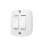 Imagem de Conjunto 2 Interruptores Simples de Sobrepor Retangular Branco 6A 250V Ilumi