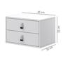 Imagem de conjunto 2 mesas de cabeceira off white de parede para quarto unic 45cm