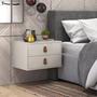 Imagem de conjunto 2 mesas de cabeceira off white de parede para quarto unic 45cm
