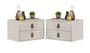 Imagem de conjunto 2 mesas de cabeceira off white de parede para quarto unic 45cm