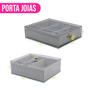Imagem de Conjunto 2 Organizadores Multiúso Porta Joias Portátil Divisória Gaveta Tampa P/ Acessórios Veludo Bijuteria Empilhável
