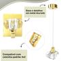 Imagem de Conjunto 2 Pendentes 2 Arandelas De Cristal K9 Dourado + Led