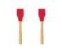 Imagem de Conjunto 2 Pincéis de Silicone Mor Com Cabo de Bamboo Vermelho Resistente ao Calor