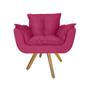 Imagem de Conjunto 2 Poltrona Estofada Base Giratória De Madeira Clínica Opala Suede Rosa Pink - DL Decor