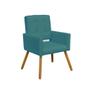 Imagem de Conjunto 2 Poltronas Cadeira Estofada Decorativa Camila Suede Azul Turquesa - INCASA DECOR