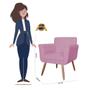 Imagem de Conjunto 2 Poltronas Cadeiras Isabella Sala de Estar Suede Rosa Barbie - INCASA DECOR