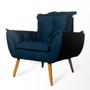 Imagem de Conjunto 2 Poltronas Decorativa Opala Suede Azul Marinho Rocha Móveis