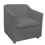 Imagem de Conjunto 2 Poltronas Decorativa Tila Área De Lazer e Gourmet Sued Cinza Escuro - Kimi Design