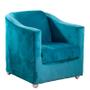 Imagem de Conjunto 2 Poltronas Decorativa Tilla Suede Azul Turquesa Sete Estrela