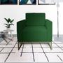 Imagem de Conjunto 2 Poltronas Estofada Com Base de Ferro Para Clínica Grazi Suede Verde - DL DECOR