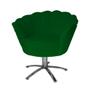 Imagem de Conjunto 2 Poltronas Estofada Com Base Giratória de Metal Pétala Veludo Verde - DL Decor