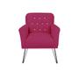 Imagem de Conjunto 2 Poltronas Estofada Para Escritório Pés de Ferro Anitta Suede Rosa Pink - DL Decor