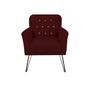 Imagem de Conjunto 2 Poltronas Estofada Para Escritório Pés de Ferro Anitta Suede Vermelho Bordo - LM DECOR