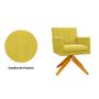 Imagem de Conjunto 2 Poltronas Estofadas Base Giratória De Madeira Cecília Suede Amarelo - DL DECOR