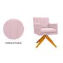 Imagem de Conjunto 2 Poltronas Estofadas Base Giratória De Madeira Cecília Suede Rosa Bebe - LM DECOR