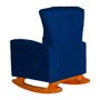 Imagem de Conjunto 2 Poltronas Estofadas de Balanço Melinda Suede Azul Marinho - DL DECOR