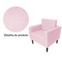 Imagem de Conjunto 2 Poltronas Estofadas Para Clínica Manu Suede Rosa Bebe - DL DECOR