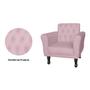 Imagem de Conjunto 2 Poltronas Estofadas Para Consultório Classic Suede Rosa Bebe - LM DECOR