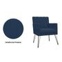 Imagem de Conjunto 2 Poltronas Estofadas Para Recepção Pés de Ferro Cecília Suede Azul Marinho - INCASA DECOR