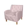 Imagem de Conjunto 2 Poltronas Estofadas Para Sala De Estar Munique Suede Rosa Bebe - LM DECOR