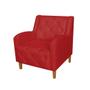 Imagem de Conjunto 2 Poltronas Estofadas Para Sala De Estar Munique Suede Vermelho  - LM DECOR