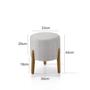 Imagem de Conjunto 2 Poltronas Mona Decorativa e 2 Puff Thor Estofado Base Madeira Maciça Linho Cru
