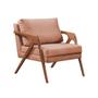 Conjunto 2 Poltronas Mona Decorativa e 2 Puff Thor Estofado Base Madeira Maciça Linho Terracota - CASA TREE Imagem de Conjunto 2 Poltronas Mona Decorativa e 2 Puff Thor Estofado Base Madeira Maciça Linho Terracota