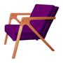 Imagem de Conjunto 2 Poltronas Monalisa Com Braços de Madeira Veludo Roxo - DL DECOR