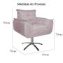 Imagem de Conjunto 2 Poltronas Para Recepção Com Base Giratória de Metal Opala Suede Rose - LM DECOR