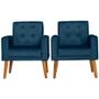 Imagem de Conjunto 2 Poltronas Para Sala Decorativa Dubay Suede Azul Arapol