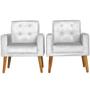 Imagem de Conjunto 2 Poltronas Para Sala Decorativa Dubay Suede Branco Click Pol