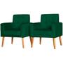 Imagem de Conjunto 2 Poltronas Para Sala Decorativa Dubay Suede Verde Escuro Click Pol