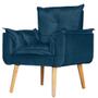 Imagem de Conjunto 2 Poltronas Para Sala Decorativa e Namoradeira Opala Suede Azul Click Pol