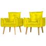 Imagem de Conjunto 2 Poltronas Para Sala Decorativa Opala Suede Amarelo Click Pol