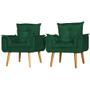 Imagem de Conjunto 2 Poltronas Para Sala Decorativa Opala Suede Verde Escuro ANF Store