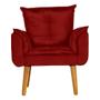 Imagem de Conjunto 2 Poltronas Para Sala Decorativa Opala Suede Vermelho Escuro Arapol