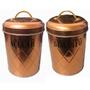 Imagem de Conjunto 2 Potes Lata Para Café Açúcar Biscoito Bolacha Gold Cobre Rose 1L Com Tampa Porta Mantimentos Em Metal Armazenar Elegante Wincy