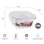 Imagem de Conjunto 2 Potes Quadrado 320 ml Marmita Fit  4 Travas
