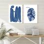 Imagem de Conjunto 2 Quadros Arte Moderna MinimalistaAzul 45x34cm - com vidro