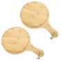 Imagem de Conjunto 2 Tábuas de Servir Redonda Bambu 30cm Class Home