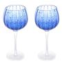 Imagem de Conjunto 2 Taças para Vinho de Vidro Orquídea Azul 450ml Wolff