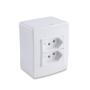 Imagem de Conjunto 2 Tomadas Simples Tripolares 10A 250V Sobrepor Branco Rubi - Force Line