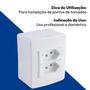 Imagem de Conjunto 2 Tomadas Simples Tripolares 10A 250V Sobrepor Branco Rubi - Force Line