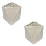 Imagem de Conjunto 2 Vasos De Concreto Artesanal Triangulos 10Cm Cinza