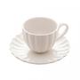 Imagem de Conjunto 2 Xicaras de Café em Porcelana com Pires Pétala Branco Matt 90ml Wolff