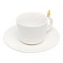 Imagem de Conjunto 2 Xícaras de Chá de Cerâmica Colibri com Pires Branco 170ml Wolff