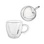 Imagem de Conjunto 2 Xícaras para Café Heart Dupla Parede Vidro 80ml 1374 Lyor
