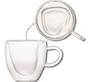 Imagem de Conjunto 2 xícaras para café parede dupla de vidro coração 80ml lyor cantinho do café