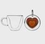 Imagem de Conjunto 2 xícaras para café parede dupla de vidro coração 80ml lyor cantinho do café